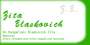 zita blaskovich business card